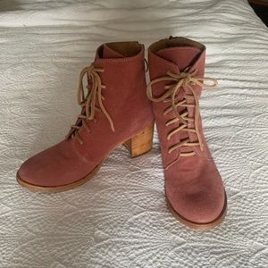 Anthropologie Beek By Two Birds Meadowlark Boots Size 8 in Rose Suede